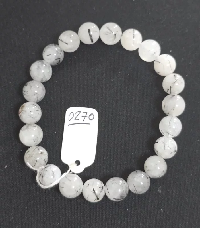Milky Quartz with Black Tourmaline Rutilated (แก้วขนเหล็กน้ำนม)